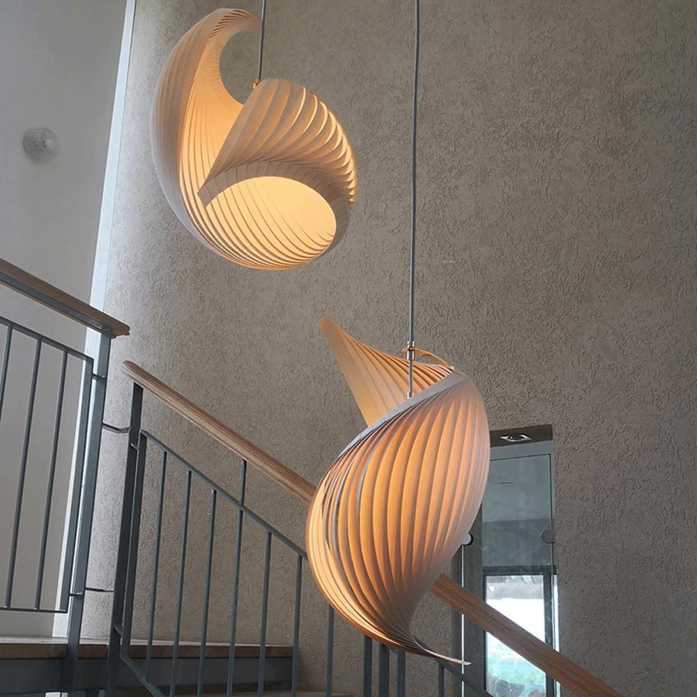 Audara-Creative Conch Art Hanging Lamp/Living Room Tea Room B&B Balcony Chandelier/Duplex Staircase Modern Simple Pendant Light/Advanced Japanese Decoration LightingFixture(E26/27)