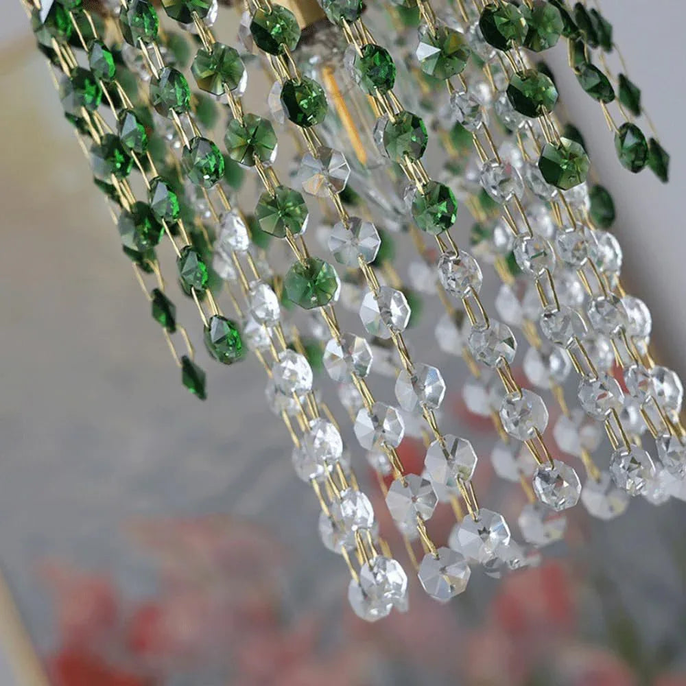 Audara-Crystal Pendant Light, 6 Inches in Size, Small Hanging Decorative Light Fixture, Modern Minimalist Style, Bohemian Style, Suitable for Bedrooms, Hotels, Kitchens, Islands, Entryways, Etc.