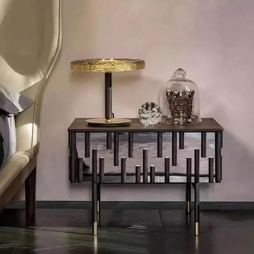Audara-Postmodern Fashion Living Room Bedroom Study Desk Light Cosy Sofa Side Counter Bedside Desk Lamp Simple Striped Glass Table Lamp Cafe B&B Restaurant B&B Farmhouse Lighting Fixture