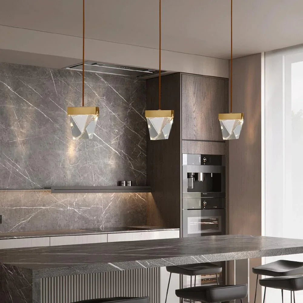 Audara-Crystal Pendant Light, 4-inch, Modern and Luxurious Style, Suitable for Various Lighting Applications Including Hotels, Restaurants, Kitchen Islands, and Bedrooms.