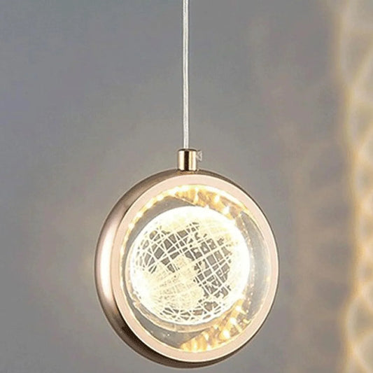 Audara-3-Color Changing Crystal Pendant Light, European Style, Multiple Patterns Available. 4-inch Light Fixtures Suitable for Installation in Bedside Tables, Entryways, Hotels, and Other Spaces
