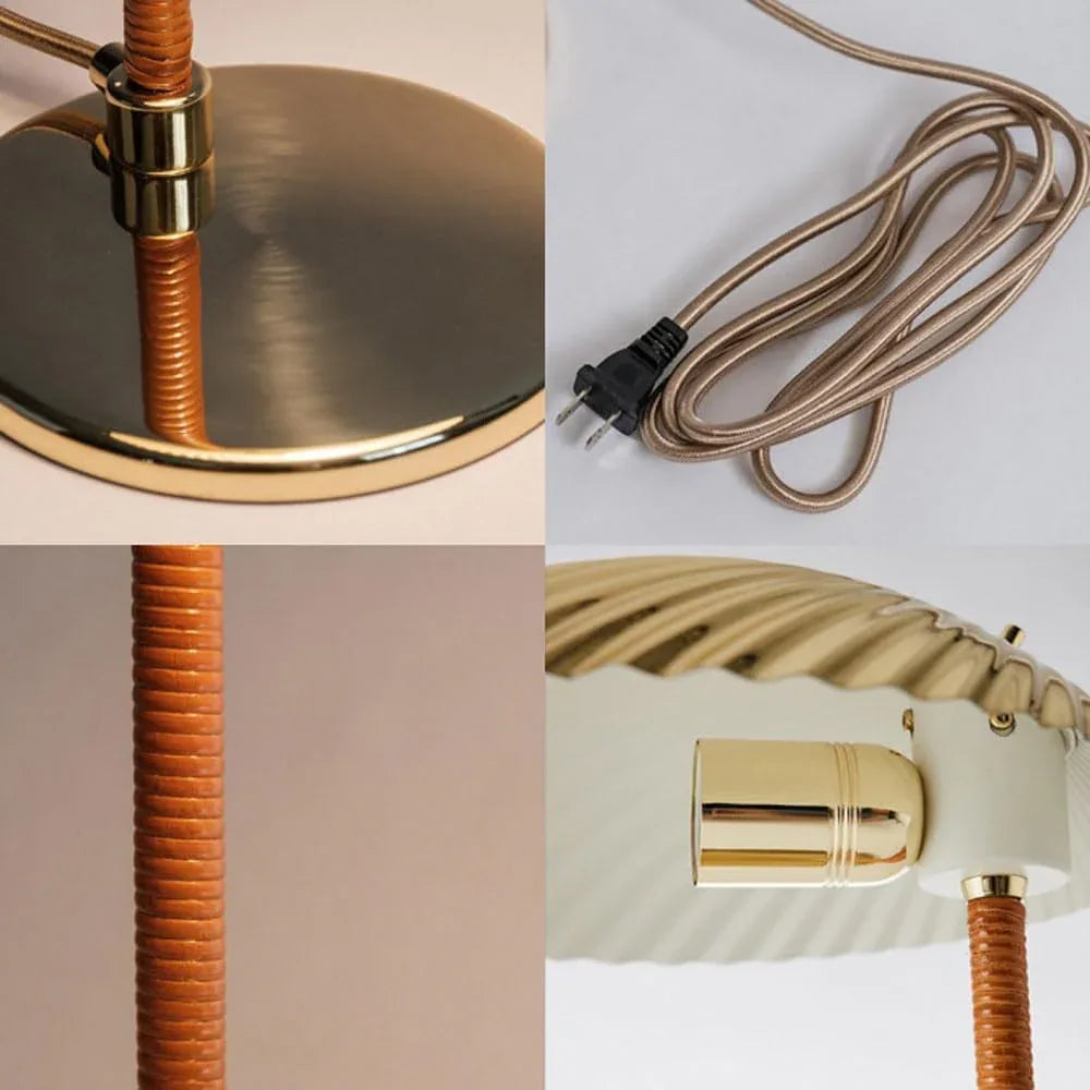 Audara-High-end Ambience Study Office Desk Light Luxury Art Shell Shape Brass Desk Lamp Showroom Model Room Restaurant Table Lamp Villa Hotel Front Desk Showcase Lighting Fixture