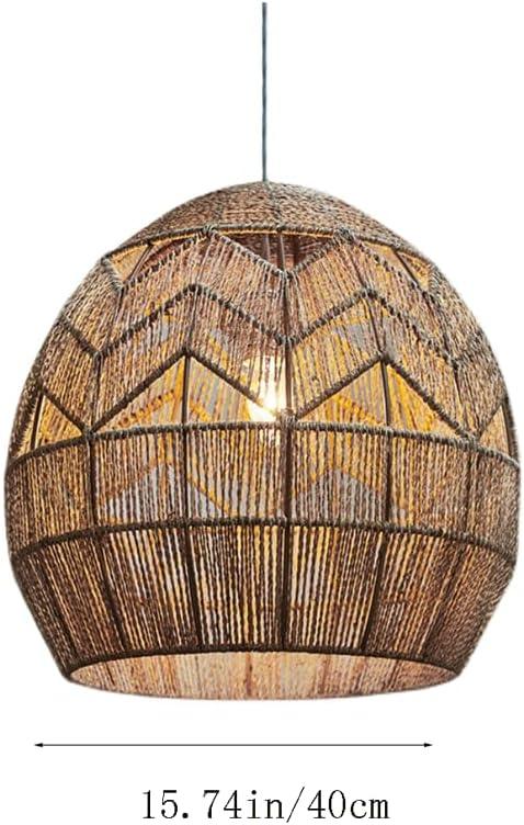 Audara-16-inch Woven Pendant Light Metal Frame Paired With Jute Rope Rustic Yet Sophisticated Appearance Retro Without Appearing Old-fashioned Bohemian, Wabi-sabi, Tropical—a Multi-style Ceiling Light