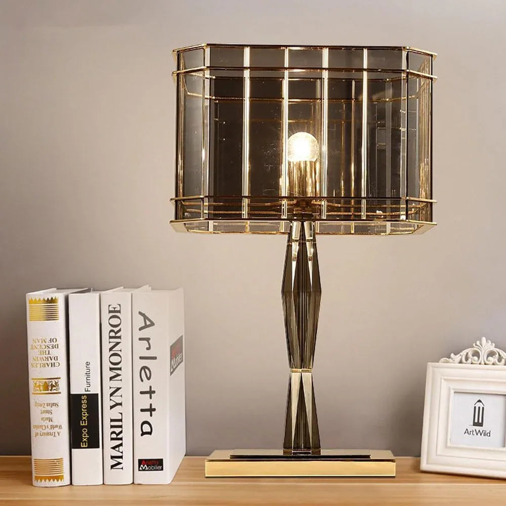 Audara-Living Room Bedroom Bedside Desk Lamp Light Luxury Hotel Cafe B&B Desk Light Scandinavian Fashion Crystal Glass Table Lamp Villa Mall Front Desk Farmhouse Lighting Fixture