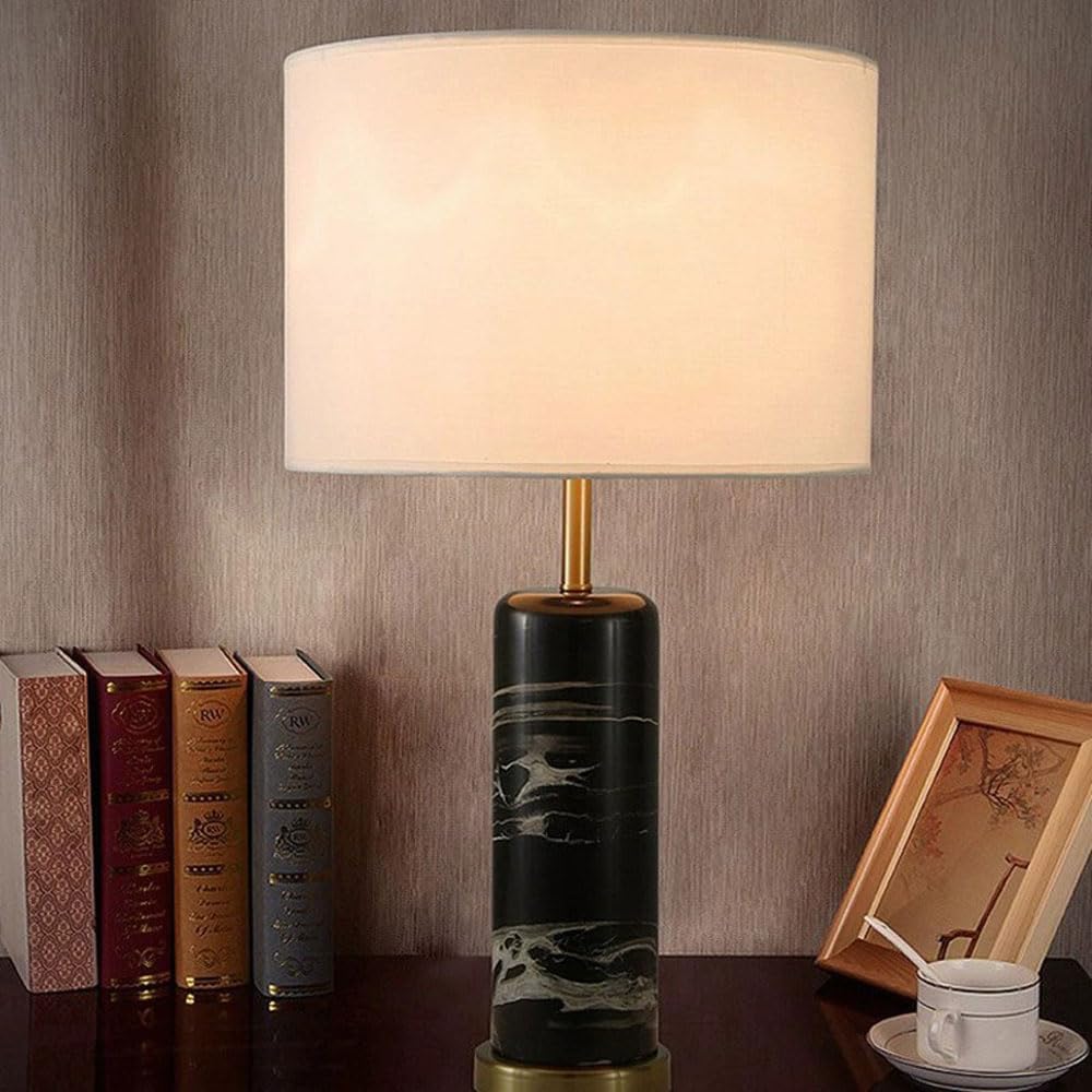 Audara-Scandinavian Luxury Living Room Bedroom Bedside Desk Light Simple High-end Fabric Marble Desk Lamp Study Office Hotel Front Desk Table Lamp Coffee Shop Restaurant Club Decoration Lighting Fixture