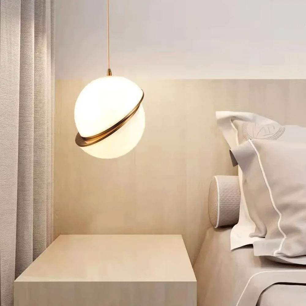 Audara-8-inch Glass Pendant Lights: Simple and Creative Design, Easily Complements Various Decor Styles. Can Be Installed in Bedrooms, Living Rooms, Dining Rooms, Kitchen Islands, Etc.