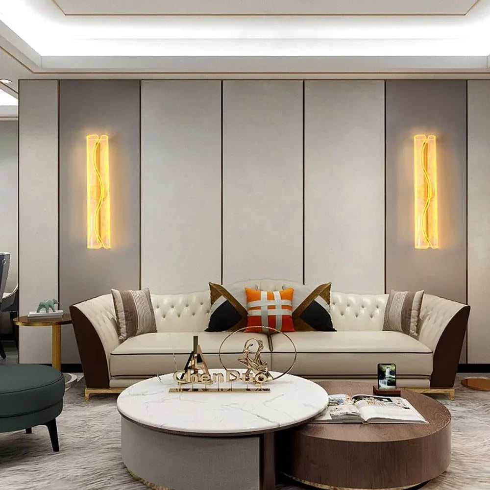Audara-Warm And Romantic Acrylic Wall Lamp RGB Colorful Changing Light Living Room Backdrop Wall Lights 23.22in Bedroom Bedside Hotel Wall Sconces Suitable For Club Bar Lighting Fixture (with Remote Control)