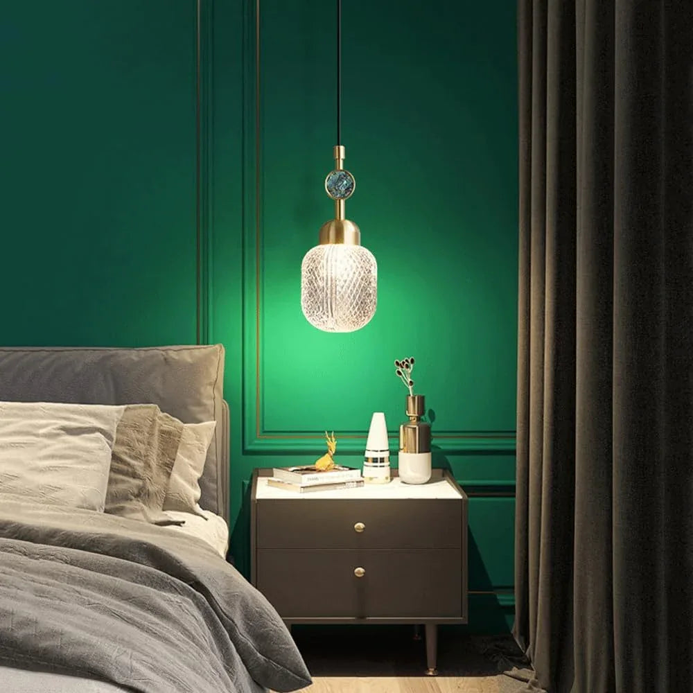 Audara-4-in Crystal Pendant Light, Bohemian/European Minimalist Style, Suitable for Bedrooms, Hotel Entryways, Kitchen Island, and Other Multi-Scene Ceiling Lighting Fixtures