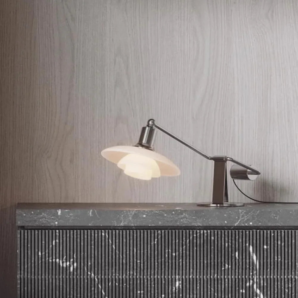 Audara-Denmark Classic Study Piano Desk Light for Office Work Study Desk Lamp Minimalist Fashion Metal Glass Table Lamp Bedroom Bedside Adjustable Villa Farmhouse Lighting Fixture