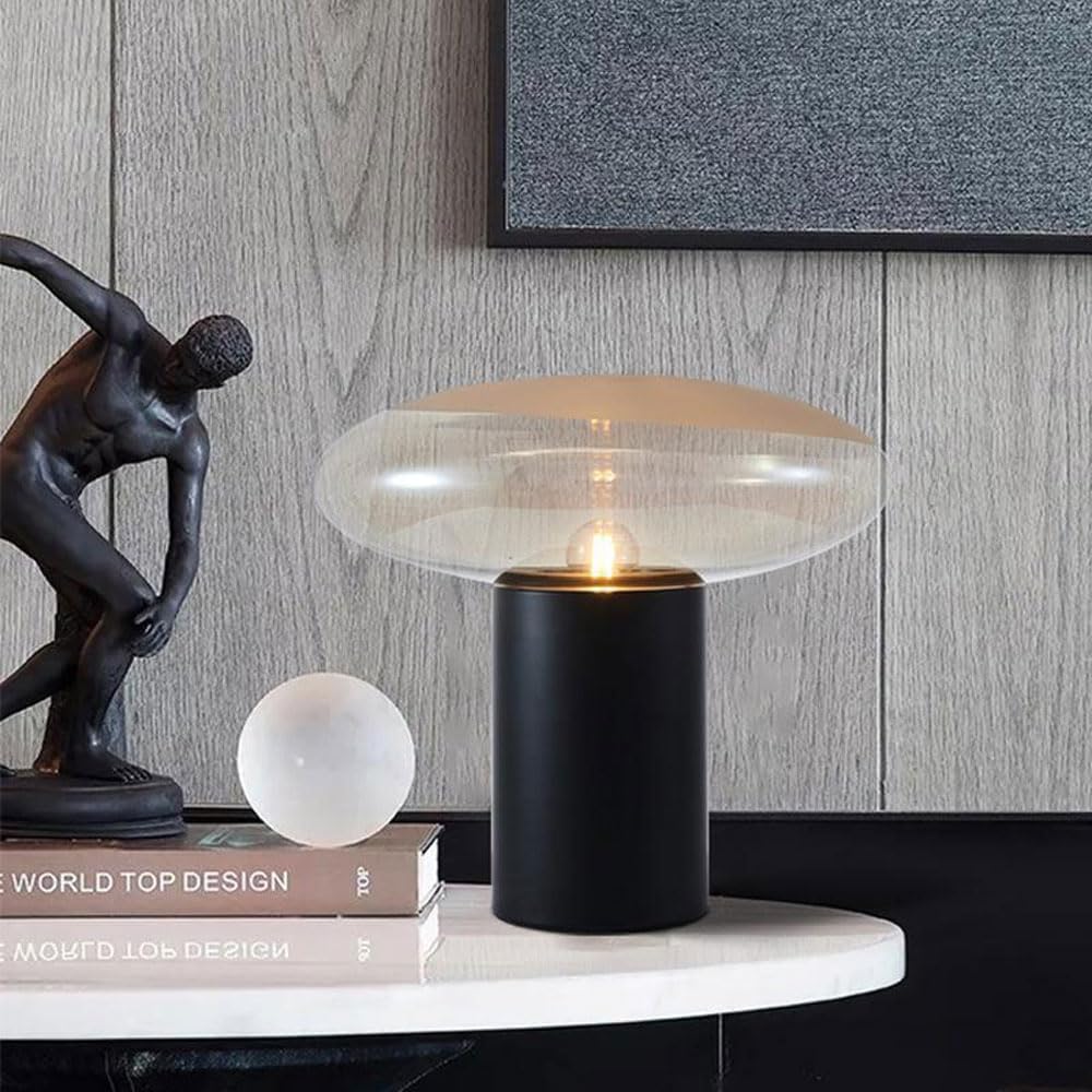 Audara-Modern Simple Sample Room Backdrop Desk Light Scandinavian Luxury White Transparent Glass Desk Lamp Hotel Villa Restaurant Decoration Lighting Fixture Bedroom Study Living Room Table Lamp