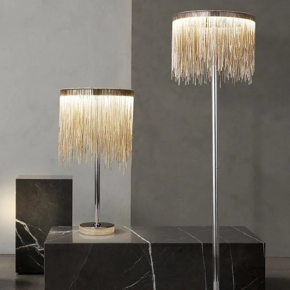 Audara-Modern Art with Tassel Metal Desk Light Fashion Creative Dining Room Coffee Shop Villa Desk Lamp Living Room Model House Backdrop Table Lamp Farmhouse B&B Lighting Fixture