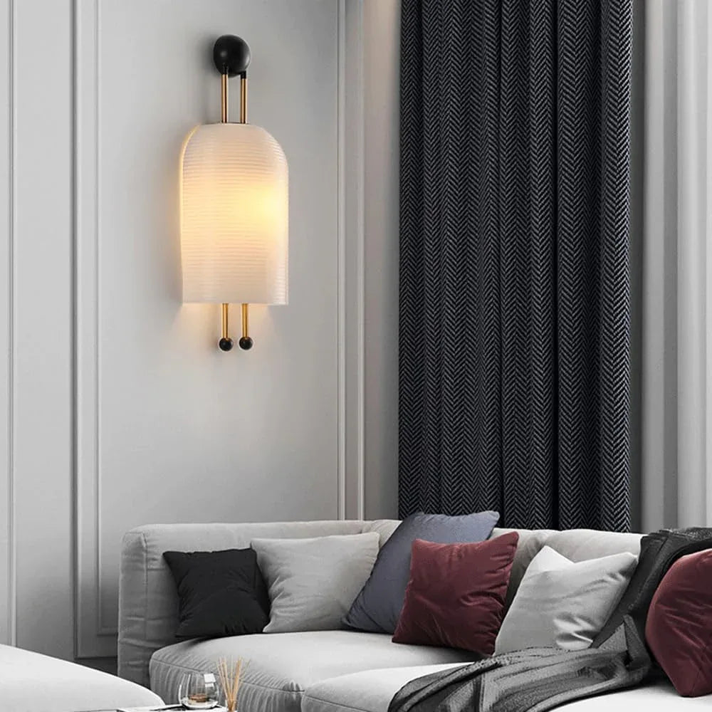 Audara-Postmodern Simple Living Room Wall Lamp Scandinavian Designer Art Wall Lights Creative Personality Glass Sconces Aisle Corridor Foyer Mounted Lighting Fixture