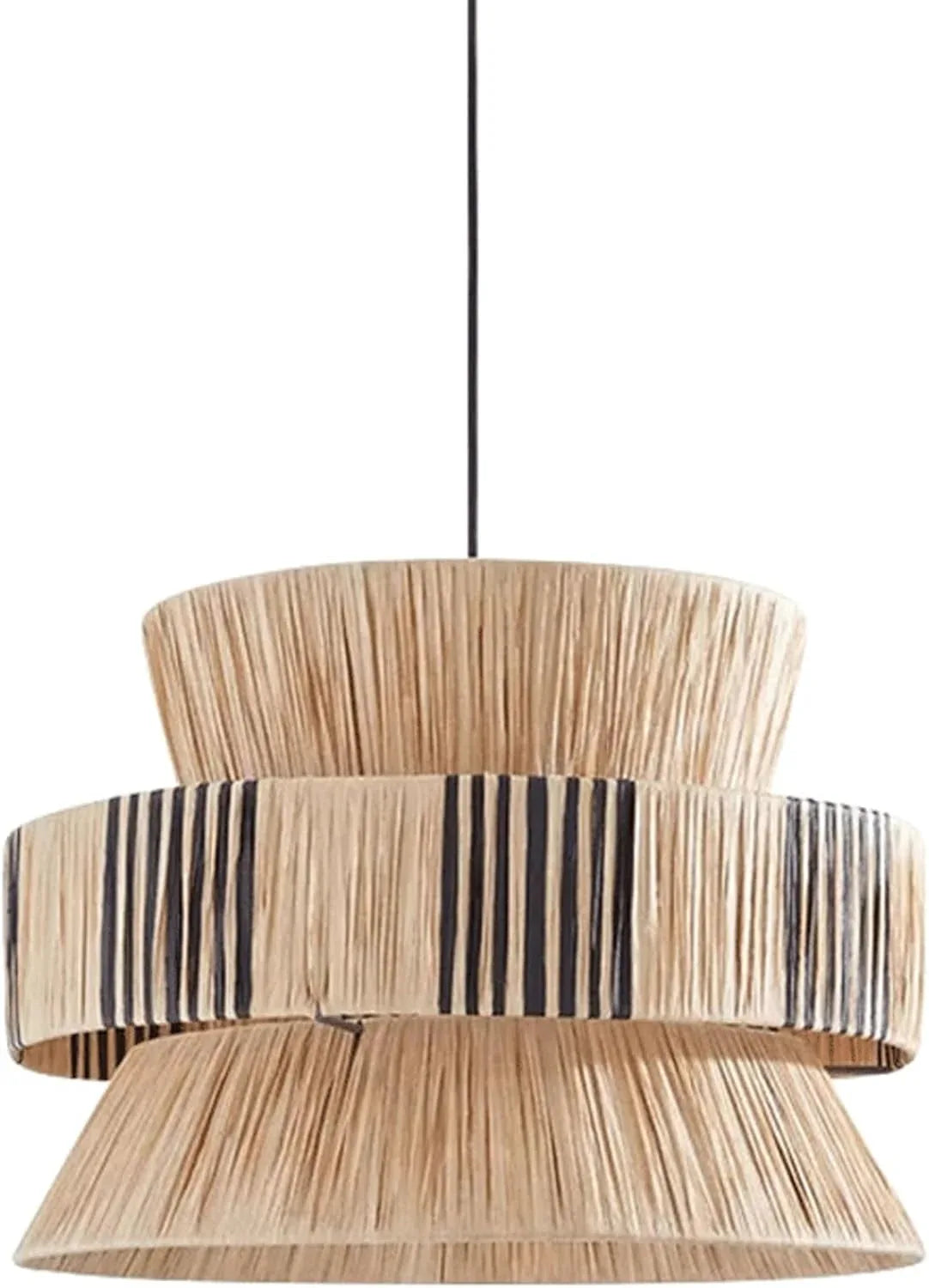 Audara-16-inch Boho Light Fixtures Ceiling Bohemian-Style Woven Pendant Light Crafted from Raffia Suitable for Bedrooms, Hotels, Studies, and Various Spaces Pendant Chandelier