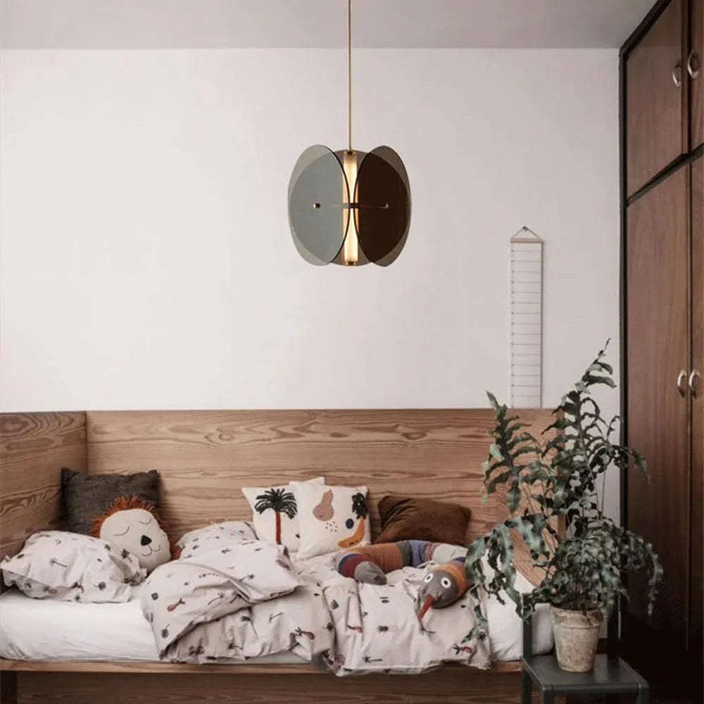 Audara-14-inch Glass Pendant Lights, Smoky Gray Decorative Light Fixtures, Bohemian Style, European Minimalist Style, Suitable For Bedrooms, Hotels, Restaurants,entryways,kitchen Islands,and Other Sce