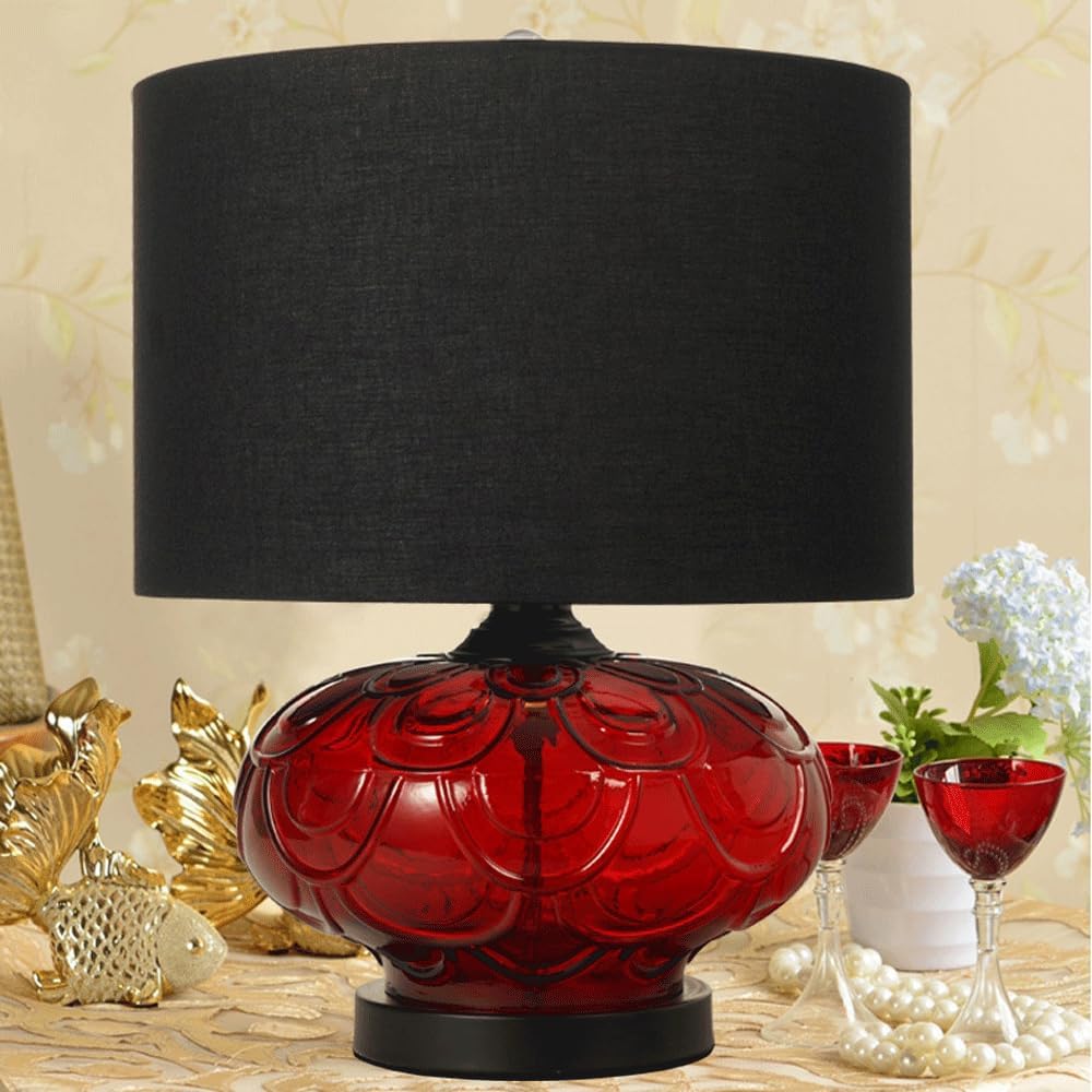 Audara-Modern Simple Bedroom Bedside Desk Light European Glass Fabric Desk Lamp Living Room Study Apartment Table Lamp Villa Model House Farmhouse Restaurant Showroom Lighting Fixture