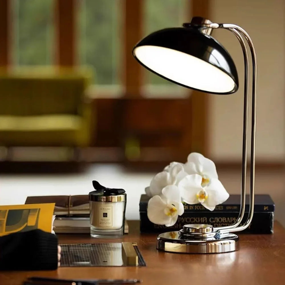 Audara-Retro Creative Bedroom Living Room Desk Light Exquisite Light Luxury Adjustable Angle Infinitely Dimmable Metal Desk Lamp Reading Study Office Table Lamp Hotel Front Desk Coffee Shop Lighting Fixture