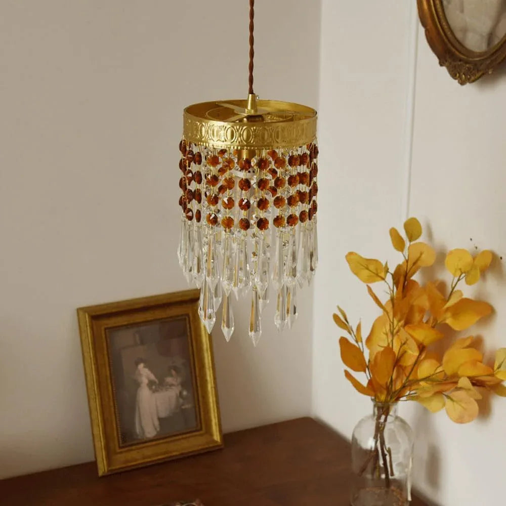 Audara-6-inch Crystal Pendant Light Bedside Table, Bedroom, Hotel Entryway, Kitchen Island – Suitable for Various Spaces, Easily Blending Into Minimalist, Bohemian, and European Styles.