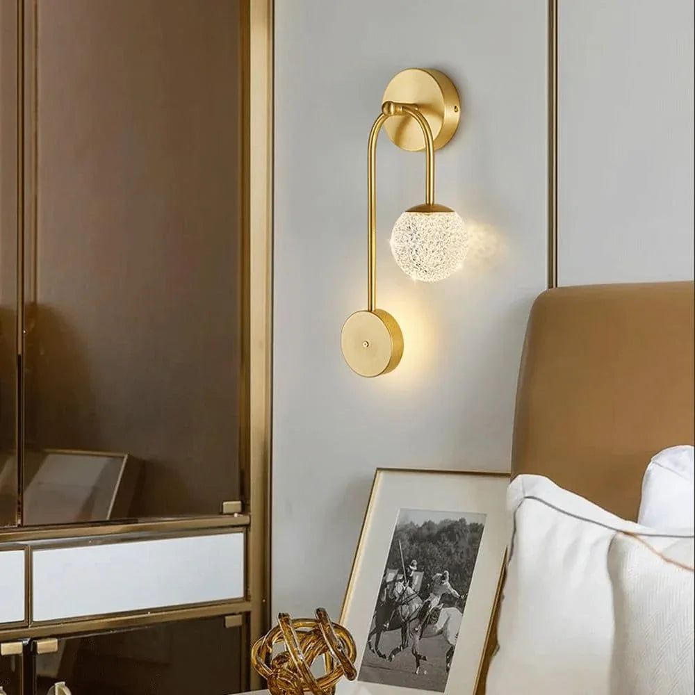 Audara-New Scandinavian Full Copper Wall Lamp Bedroom Bedside Wall Lights Creative Light Luxury Living Room Sconces Aisle Corridor Foyer Mounted Lighting Fixture