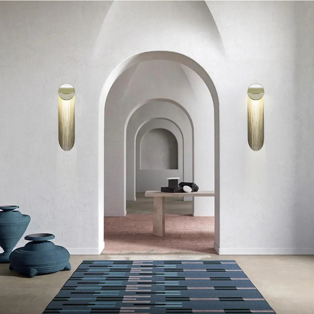 Audara-Postmodern Creative Tasseled Iron Wall Lamp LEDE14 Lamp Base Bedroom Study Dining Room Wall Lights 25.6in Foyer Living Room Backwall Wall Sconces Suitable For Hotel Sample Room Lighting Fixture