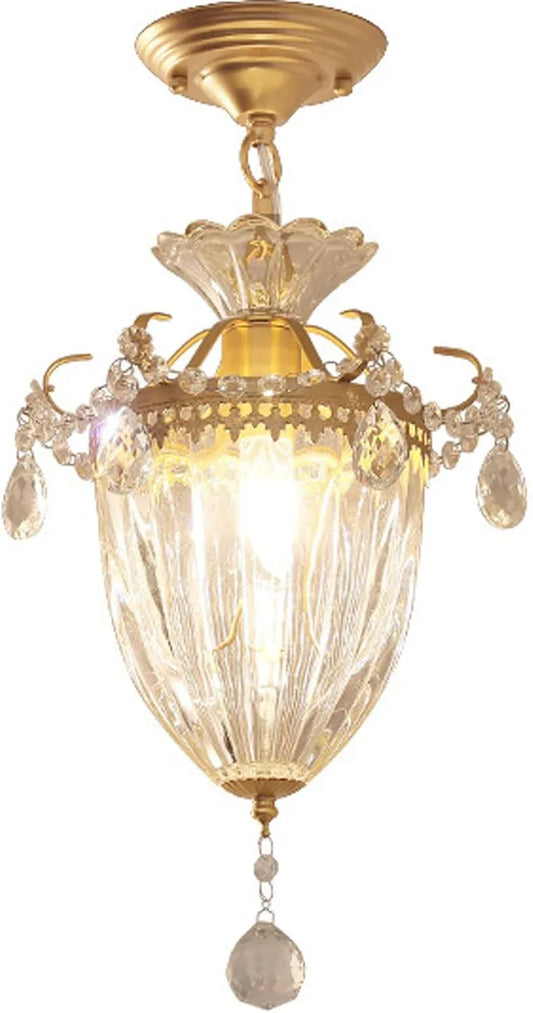 Audara-11-inch Crystal Chandelier Suitable for Various Spaces Such As Bedrooms, Hotels, and Kitchen Islands Semi-Flush Mount Small Chandeliers for Living Rooms