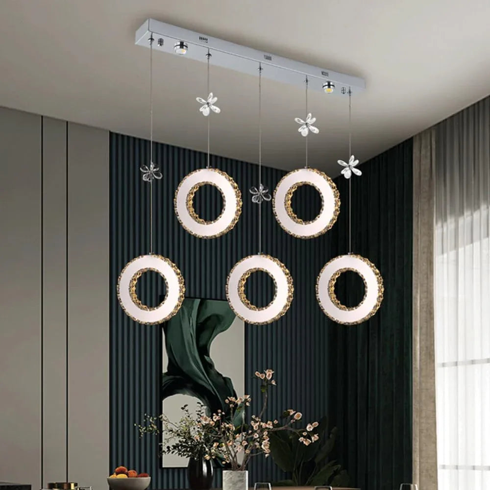 Audara-Crystal Pendant Light, 8-inch, Creative Decorative Lamp. Suitable for Modern, Minimalist, Bohemian, and European Styles. Ideal for Bedrooms, Hotel Rooms, Kitchens, Islands, Entryways, Etc.