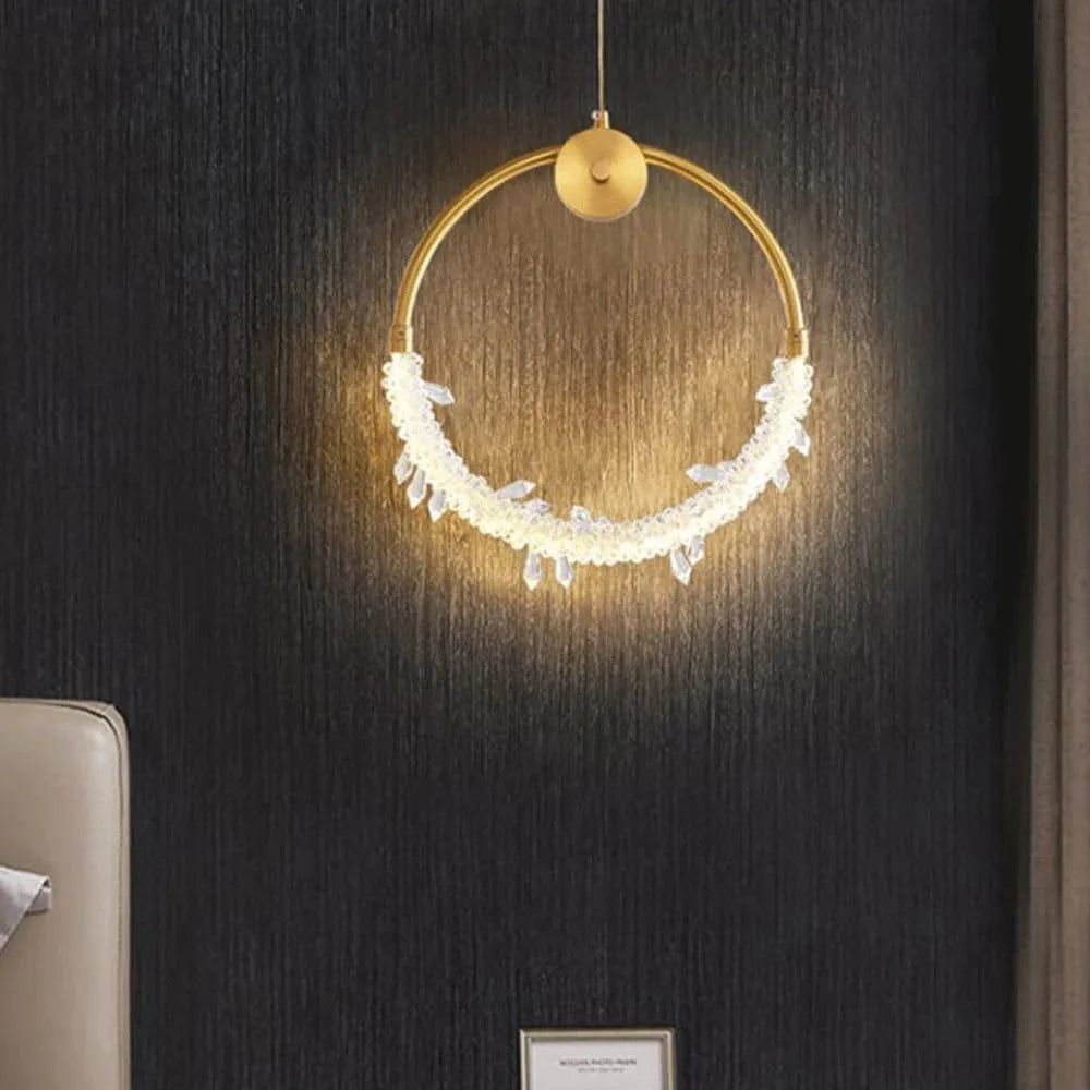 Audara-Modern 12-inch Crystal Pendant Lights, European Minimalist Style, Suitable for Installation in Various Spaces Such As Bedrooms, Hotels, Restaurant Entryways, Cafes, and Kitchen Islands.