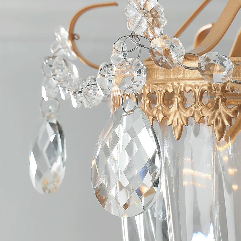 Audara-11-inch Crystal Chandelier Suitable for Various Spaces Such As Bedrooms, Hotels, and Kitchen Islands Semi-Flush Mount Small Chandeliers for Living Rooms