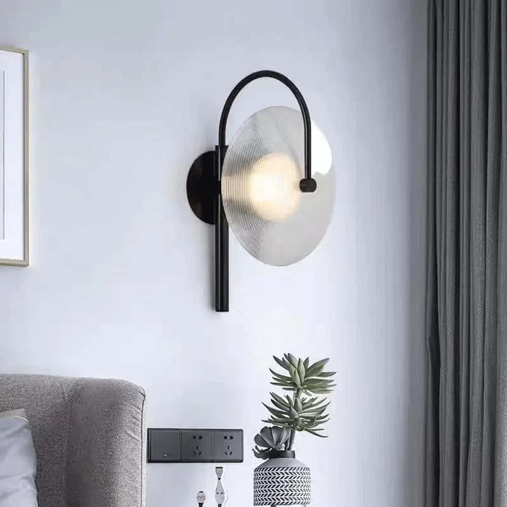 Audara-Nordic Postmodern Bedroom Bedside Glass Wall Lamp Living Room Backdrop Aisle Hallway Wall Lights 9.84inE14 Lampholder Cafe Restaurant Wall Sconces for Hotel Showroom Lighting Fixture