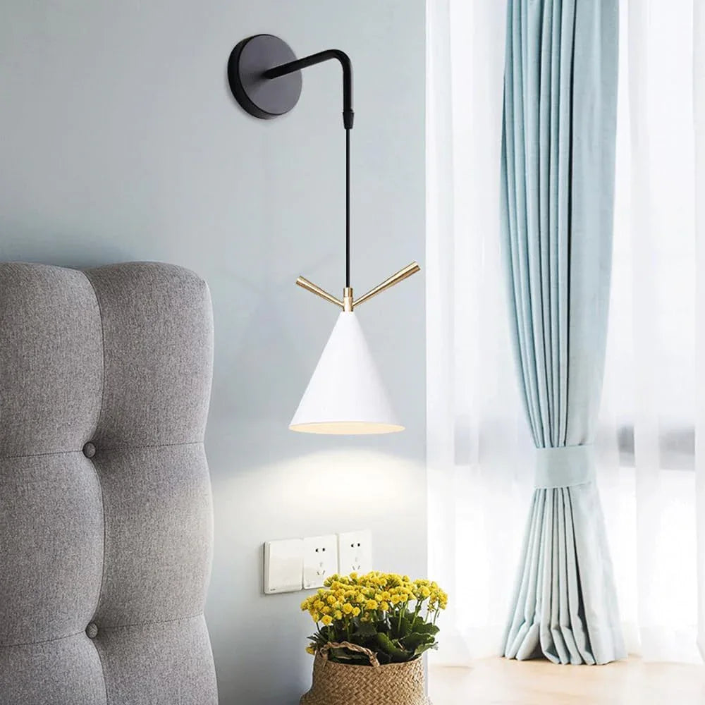 Audara-Bedroom Bedside Single Head Wall Lamp Creative Indoor Decorative Wall Lights Scandinavian Simple Personalized Sconces American Industrial Style Metal Mounted Lighting Fixture
