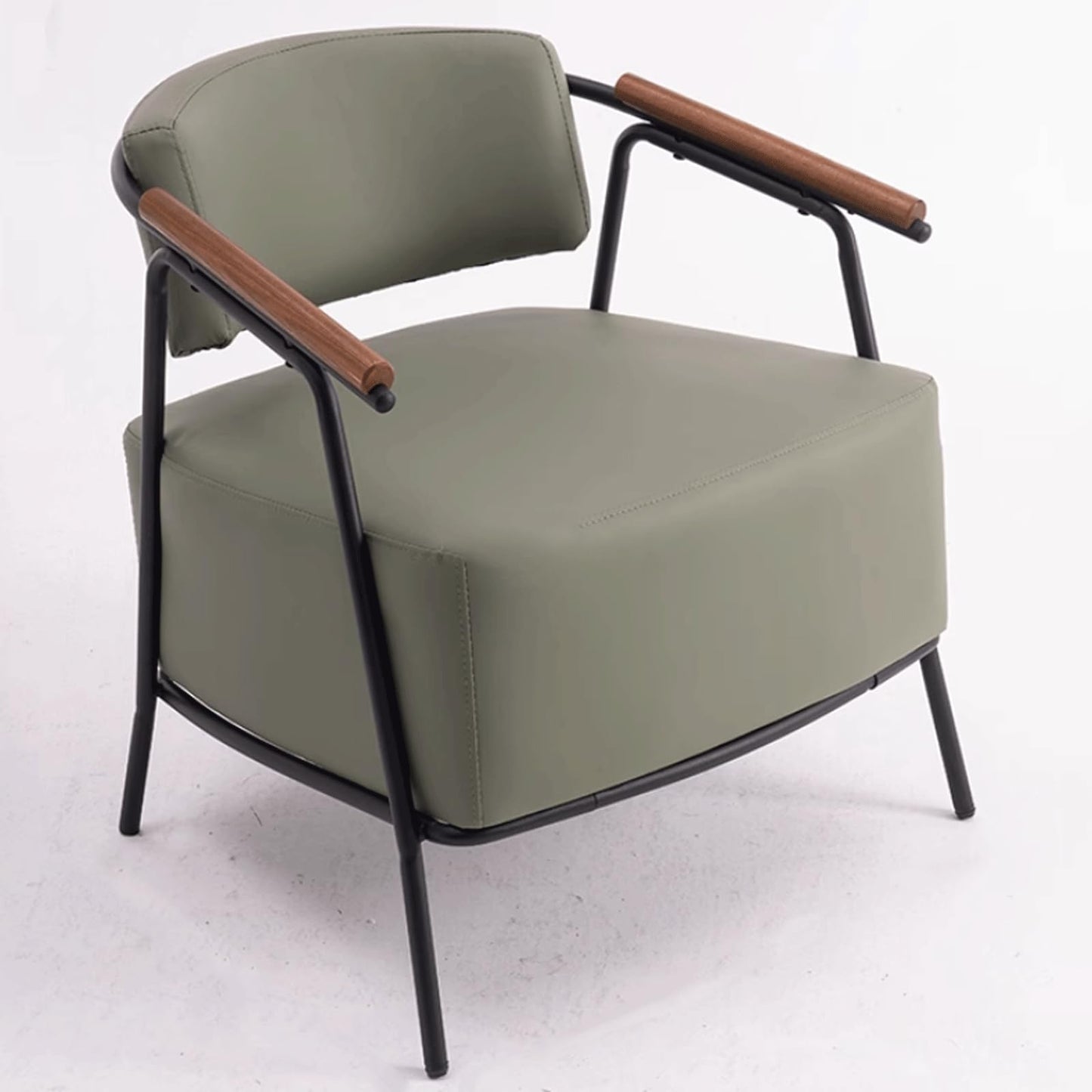 Audara-28 inch Casual Armchair Sofa Chair, Brown Leather Decorative Chair, Retro Style Sofa, Carbon Steel Chair Legs, Suitable for Living Room, Bedroom, Dining Room.