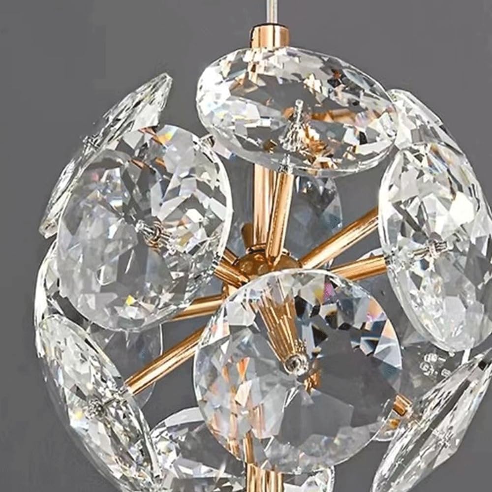Audara-Crystal Pendant Light, 6-inch Diamond Shape, Modern and Luxurious Style, Suitable for Lighting in Bedrooms, Hotels, Restaurants, Kitchen Islands, and Many Other Places.