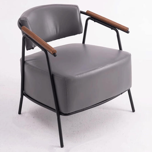 Audara-28 inch Casual Armchair Sofa Chair, Brown Leather Decorative Chair, Retro Style Sofa, Carbon Steel Chair Legs, Suitable for Living Room, Bedroom, Dining Room.