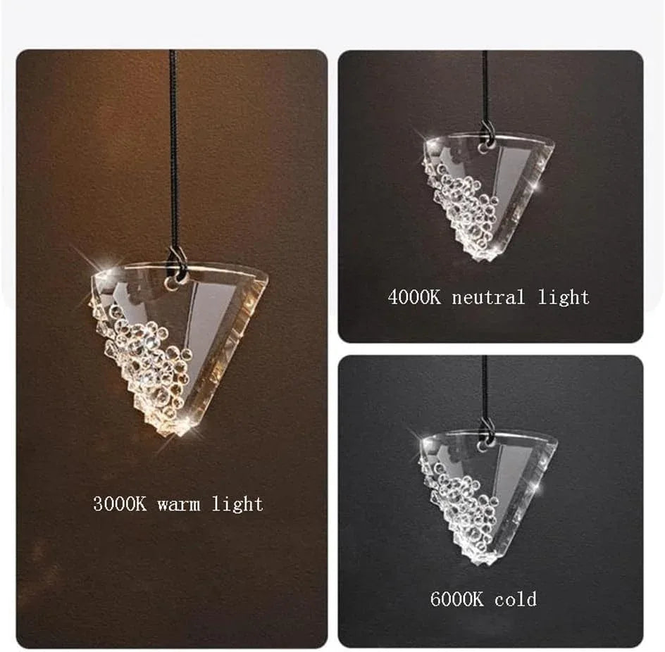 Audara-This 6-inch Crystal Pendant Light Features A Modern, Minimalist European Style and is Suitable for Various Spaces Including Bedrooms, Hotels, Restaurant Entryways, Cafes, and Kitchen Islands.