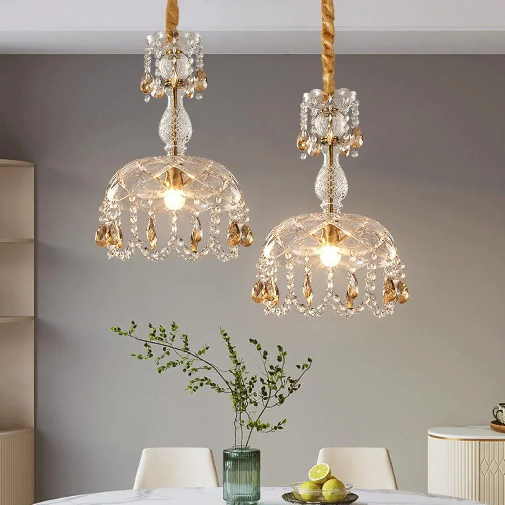 Audara-9-inch Crystal Chandeliers Can Be Installed in Various Spaces Such As Bedrooms, Hotels, and Kitchen Islands. Small Chandelier for Living Room in Minimalist European Style.