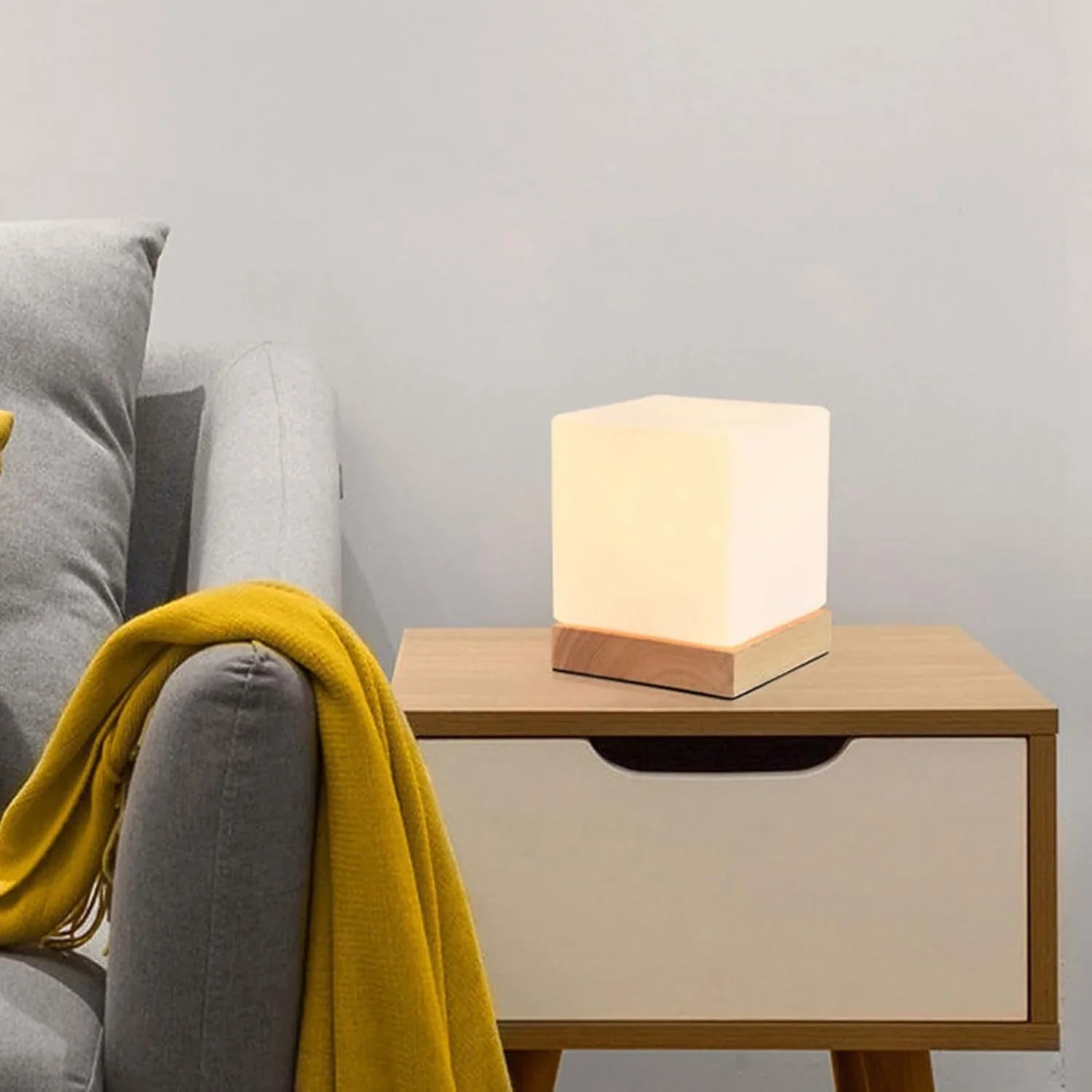 Audara-Romantic French Simple Desk Desk Light Solid Wood Base Glass Desk Lamp for Bedroom Bedside Table Lamp Countertop Showcase Villa Clubhouse Hotel Room Apartment Lighting Fixture (E27 Lamp Base)