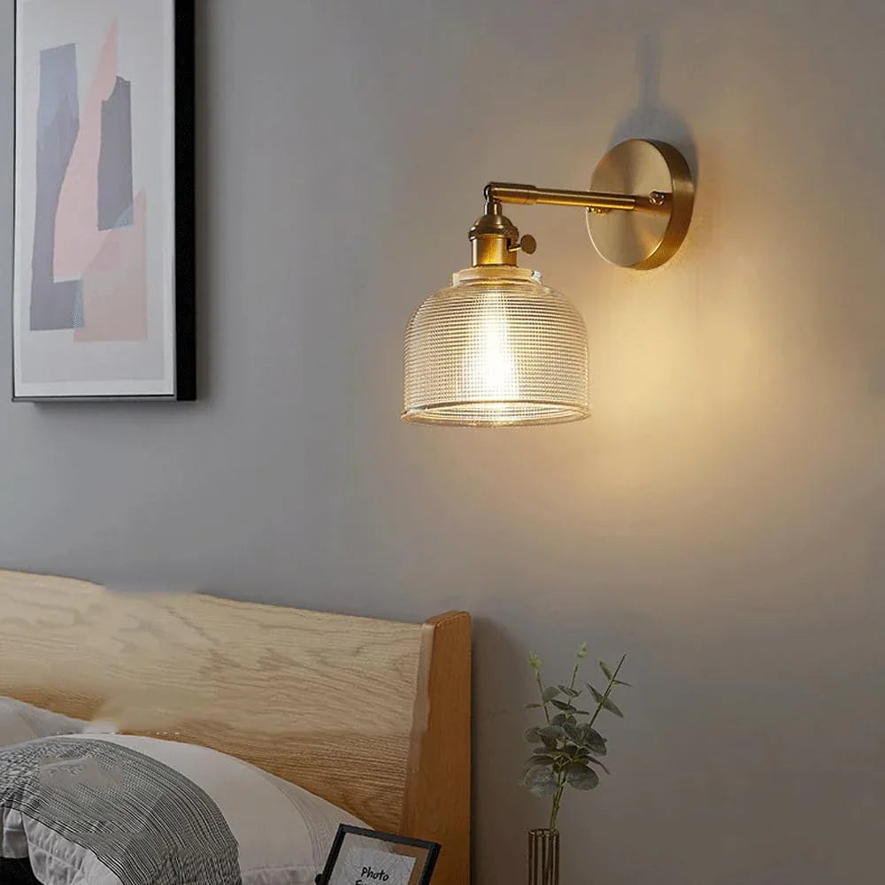 Audara-Japanese Bedroom Bedside Wall Lamp Fresh Simple Background Wall Lights Creative Personalized Glass Sconces American Industrial Style Decoration Mounted Lighting Fixture