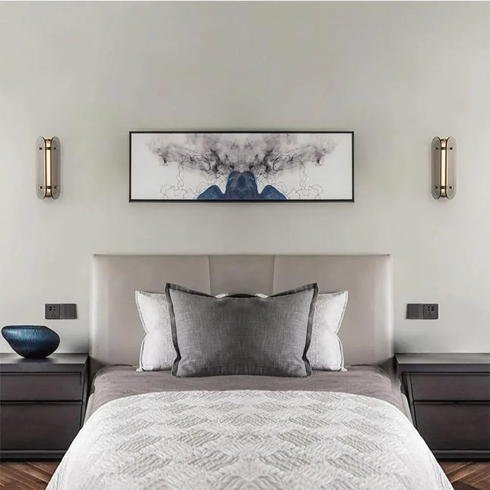 Audara-Scandinavian Simple Bedside Wall Lamp Personalised Bedroom Glass Wall Lights Living Room Background Wall Sconces Aisle Corridor Entrance Mounted Lighting Fixture