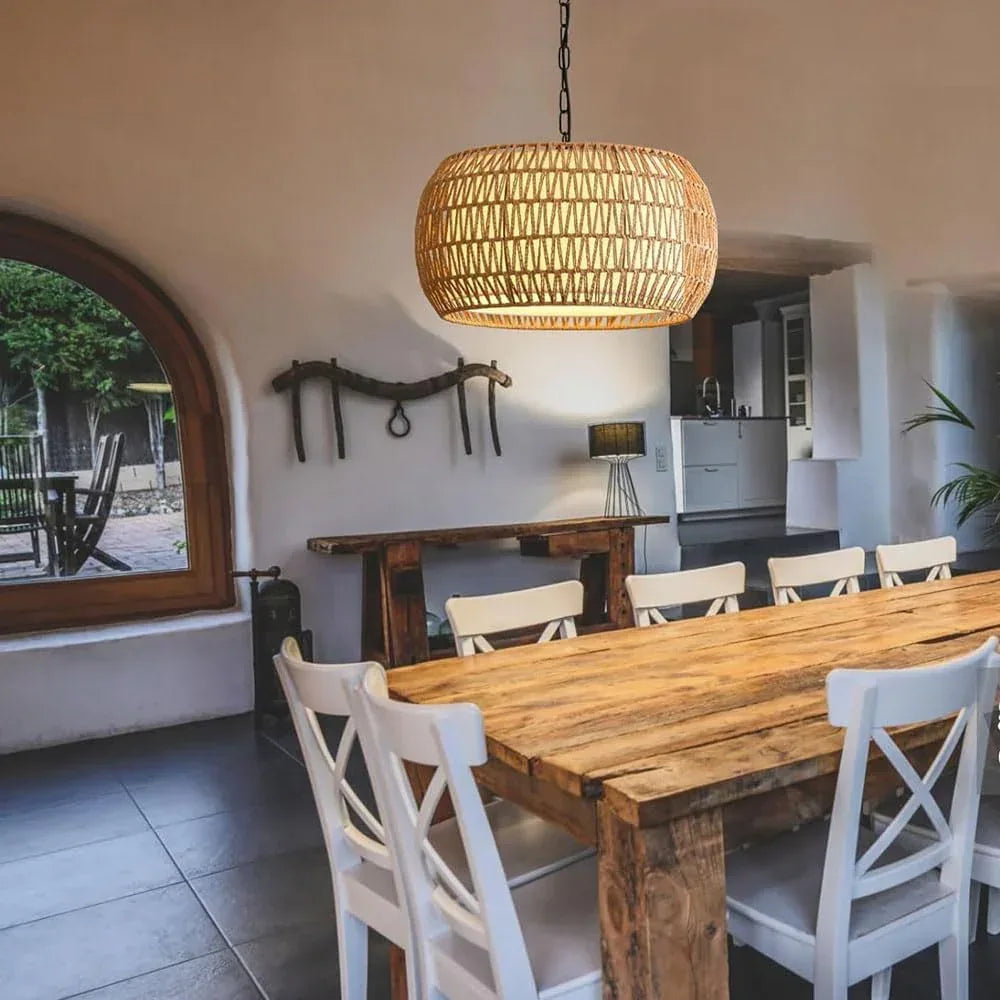 Audara-Bohemian Style Rattan Pendant Light/Chinese Style Chandeliers/Custom Handmade Rattan Hanging Lamp/Home Commercial DecorationLighting Fixture