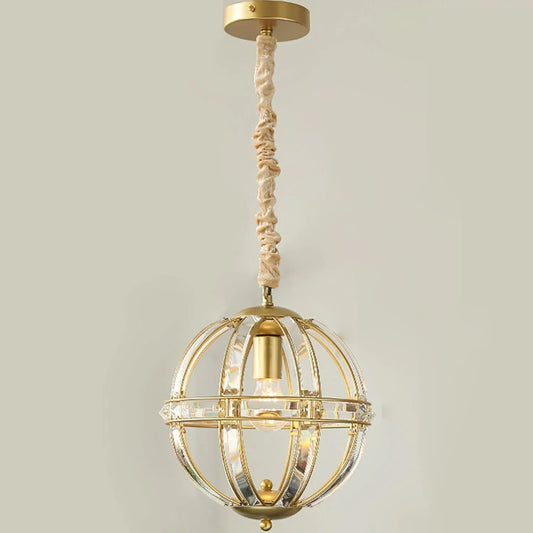 Audara-12-inch Diameter Crystal Pendant Light, Spherical Decorative Lamp, Bohemian Style, European Minimalist Style, Suitable for Bedrooms, Hotels, Entryways, Kitchen Islands, and Other Scenarios.