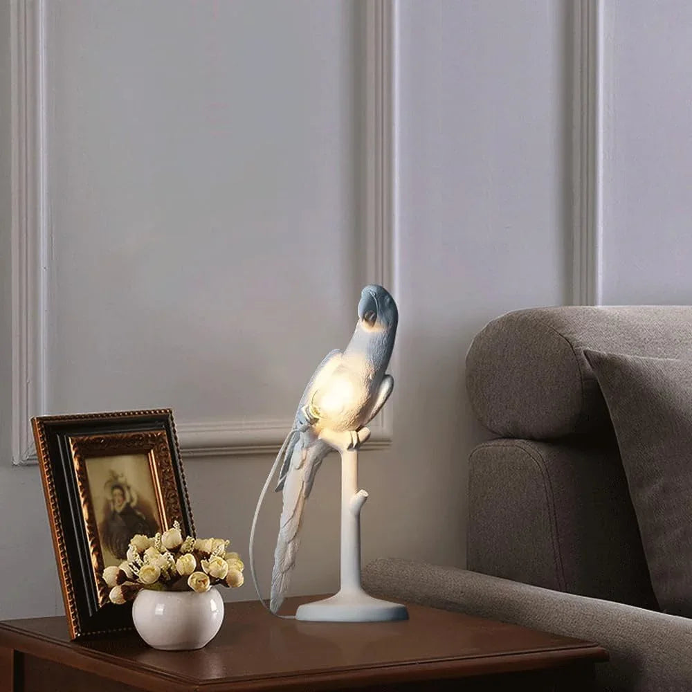 Audara-Scandinavian Creative Parrot Resin Desk Light Simple Bedroom Bedside Living Room Desk Lamp Cupboard Study Teahouse Table Lamp Clubhouse Villa Restaurant Coffee Shop Lighting Fixture