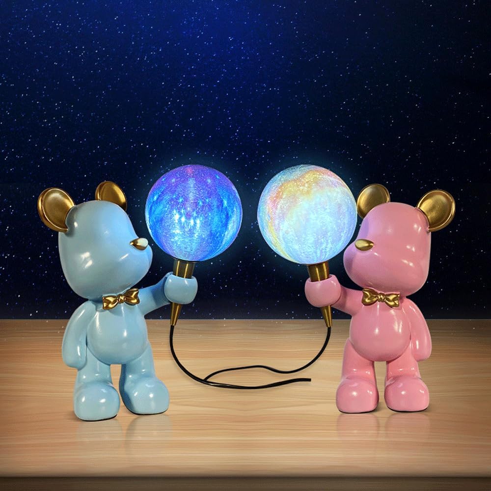 Audara-Cute Bear Resin Desk Light French Warm Boy Girl Room Bedroom Desk Lamp Living Room Dormitory Apartment Table Lamp School Amusement Park Mall Decoration Lighting Fixture