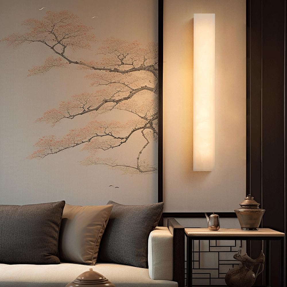 Audara-New Chinese Marble Wall Lamp Modern Light Luxury Bedside Wall Lights Living Room Background Wall Full Copper Sconces Aisle Corridor Entrance Mounted Lighting Fixture