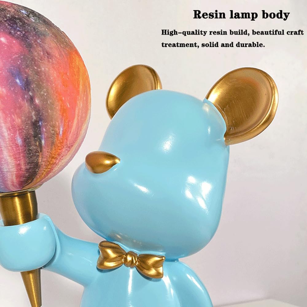 Audara-Cute Bear Resin Desk Light French Warm Boy Girl Room Bedroom Desk Lamp Living Room Dormitory Apartment Table Lamp School Amusement Park Mall Decoration Lighting Fixture