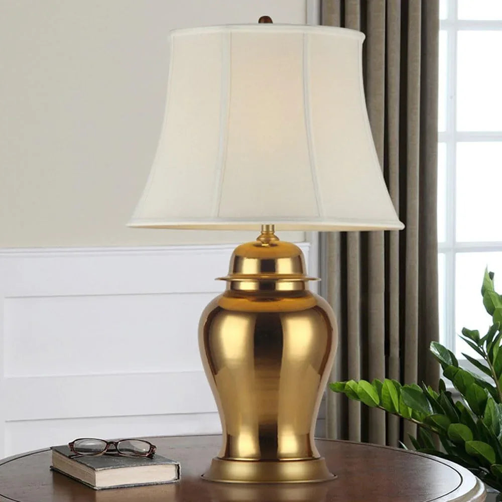 Audara-Bedroom Bedside Study Desk Light Luxury Personalized Fabric Metal Desk Lamp American Retro Office Restaurant Coffee Shop Decoration Table Lamp Villa Club Bar Lighting Fixture