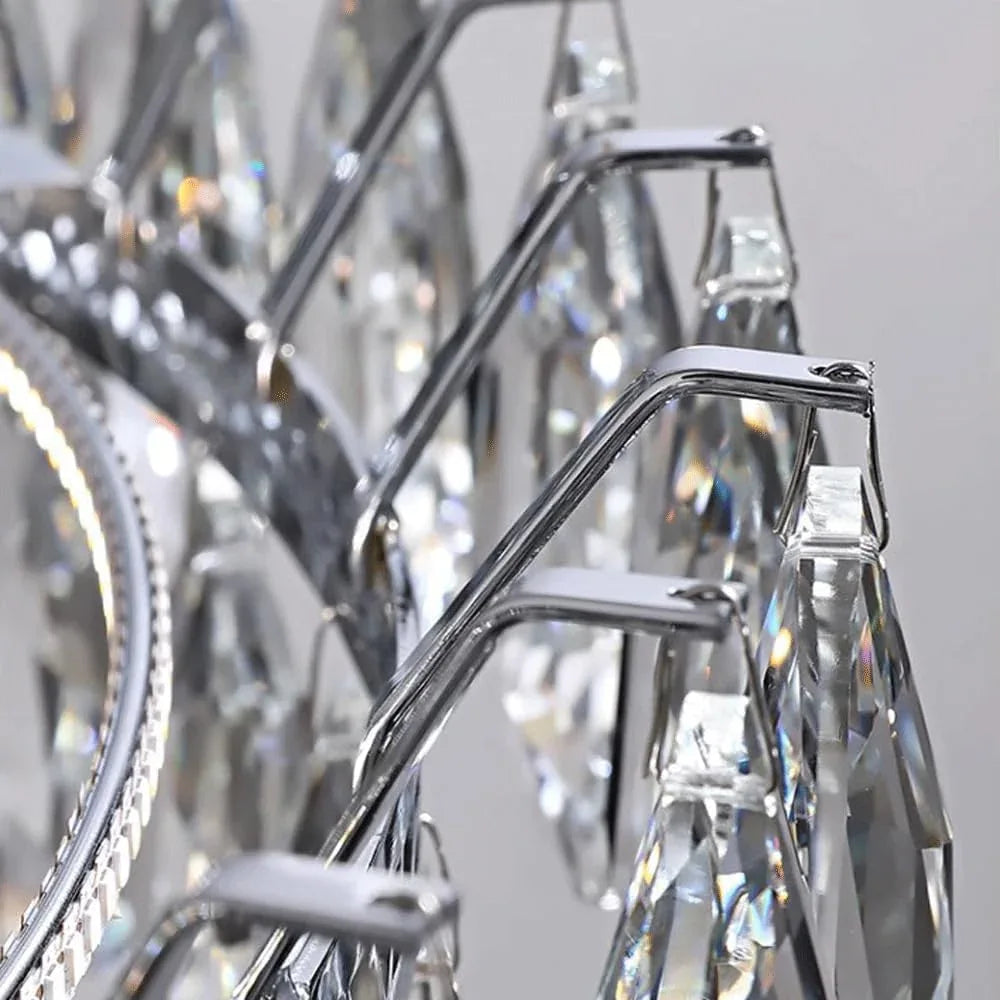 Audara-20-inch Crystal Chandeliers Chandeliers Suitable for Installation in Living Rooms, Bedrooms, Hotels, and Other Spaces Semi-Flush Mount Chandelier for Living Rooms Round Chandelier