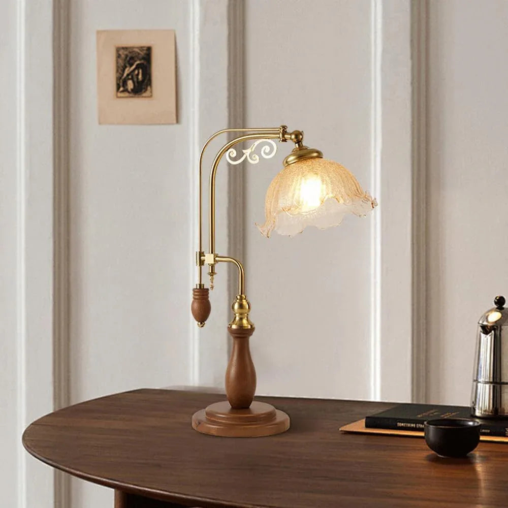 Audara-Chinese Vintage Folk Lodge Hotel Bar Desk Light Classic Bedroom Bedside Tea House Desk Lamp Elegant Metal Wood Table Lamp Coffee Shop Restaurant Villa Apartment Office Lighting Fixture