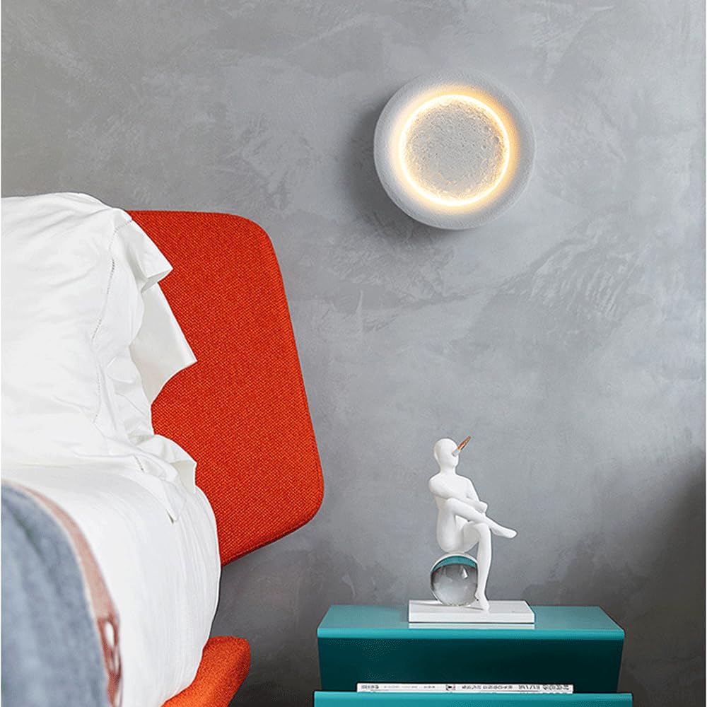 Audara-Fashion Moon Wall Lamp Scandinavian Creative Living Room Wall Lights Light Luxury Background Wall Decoration Sconces Bedroom Bedside Cement Mounted Lighting Fixture