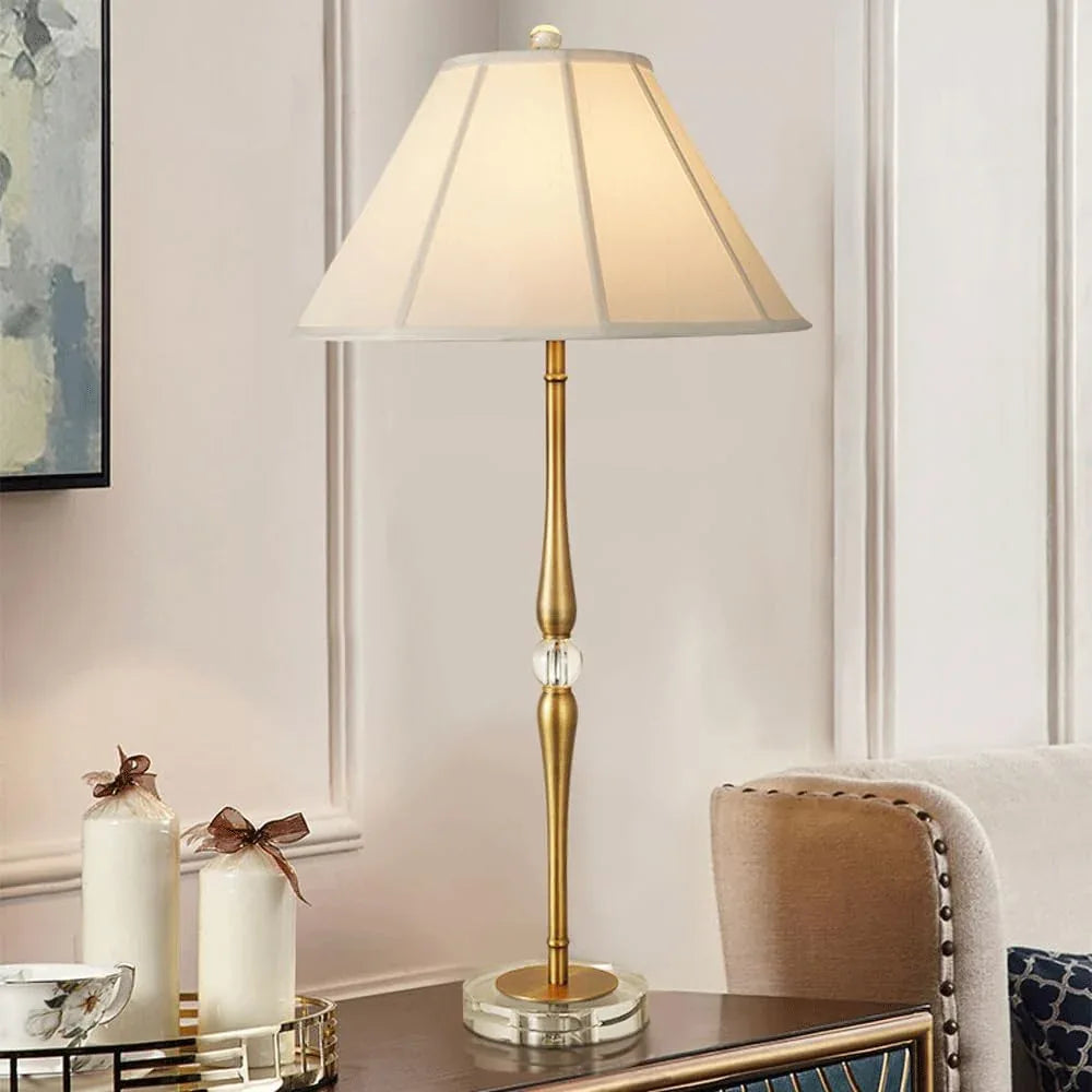 Audara-European Luxury Model Room Bedroom Bedside Desk Light Creative Living Room Counter Study Room Desk Lamp Simple Fabric Crystal Table Lamp Villa Restaurant Hotel Front Desk Coffee Shop Lighting Fixture