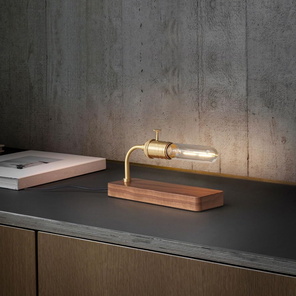 Audara-Scandinavian Simple Living Room Bedroom Desk Light Creative Classic Walnut H65 Copper Desk Lamp Restaurant Hotel Guest Room Coffee Shop Table Lamp Sample Room Club Lighting Fixture