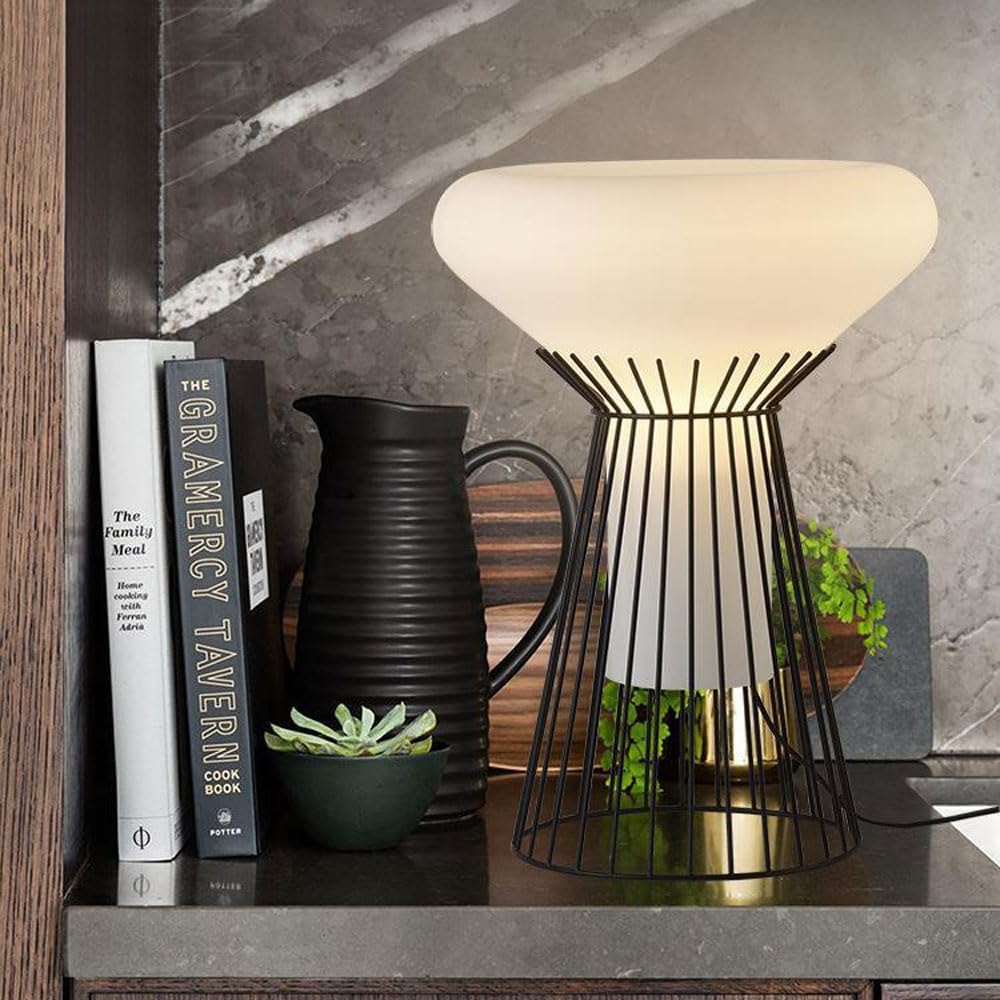 Audara-Luxury Office Hotel Desk Light Modern Simple Glass Stainless Steel Desk Lamp Villa Farmhouse Countryside B&B Table Lamp Model House Living Room Bedroom Study Room Lighting Fixture